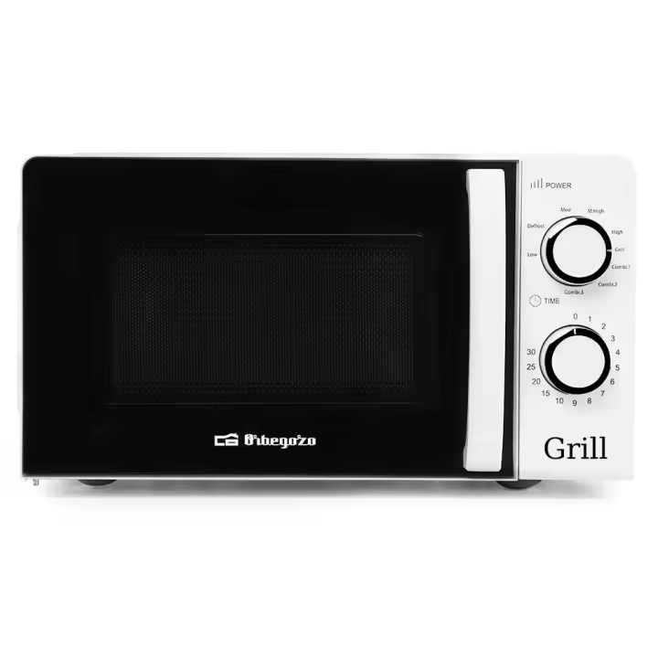 Orbegozo MIG 2130 - Microondas Con Grill Con 20 Litros De Capacidad, 5 Niveles De Funcionamiento Y 3 Funciones Combinadas, Temporizador Hasta 30 Minutos, 700-900 W, Blanco - 1
