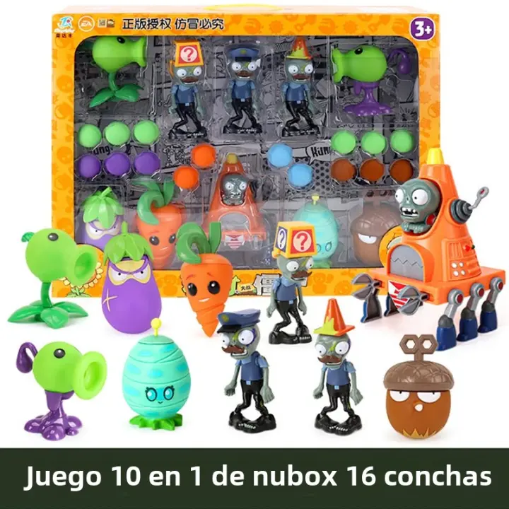 Juego De Figuras De Acción Plants Vs Zombies 2 10pcs Peashooter Mecha Roadblock Zombie Eggplant Ninja Silicona Suave Juguete Para Niños Regalo Para Niños - 1