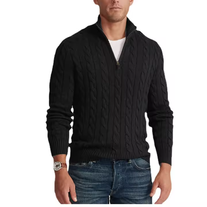 Jersey de Aguja DE LOS helbres de torsión Medio Cuello Alto - 1