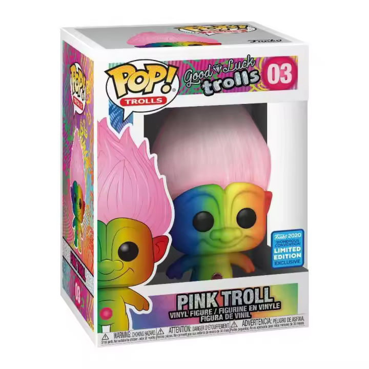FUNKO Troll Good Luck Buena Suerte Rainbow Arco Iris Hair pelo Trolls 03 Woundrous Convention Funko Pop - 1