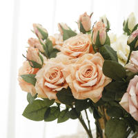2 Cabezas De Flores De Rosa Artificiales Para Decoración De Hogar Y Jardín Arreglo De Ramas Largas Para Vaso Decorativo Y Boda Plantas Falsas Para DIY - details 3