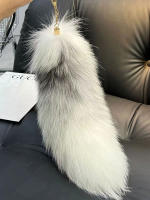 Gran Colgante De Peluche De Zorro Falso Para Llavero Colgante De Cola De Therian Para Bolso Regalo Para Mujeres Y Niñas Estilo Moderno Tamaño Aproximado De 35-40cm - details 4