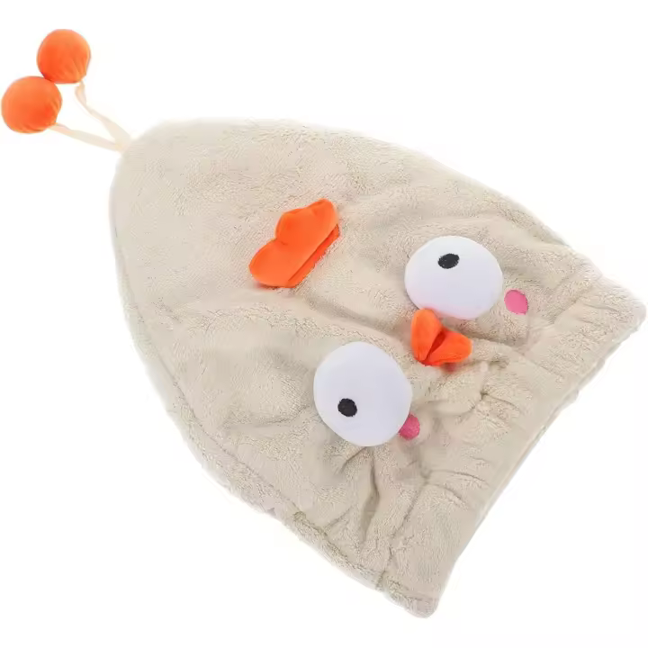 Gorro Secador De Melo Cartoon para Mujeres y Niños Toalla Absorbente De Microfibra Gorro De Ducha Suave y ligero para Secado y Viajes - 1