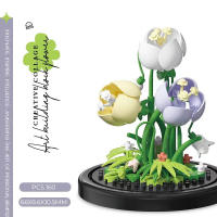 Bloques De Construcción Rosa Con Cubierta Antipolvo Flor Solar Eterna Modelo De Ladrillo Para Jóvenes Creativos Decoración Del Hogar Regalo De Colección - details 18