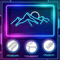 Luces De Neón Montañas LED Para Decoración De Pared Azul Luz De Neón Para Dormitorio Café Oficina Regalo De Cumpleaños Para Niños - details 2