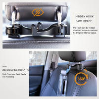 Soporte De Teléfono Para Coche 2 En 1 Gancho De Cabeza De Coche Portátil Organizador De Espalda Del Asiento Clip De Auto Material ABS Y Silicona Negro - details 2