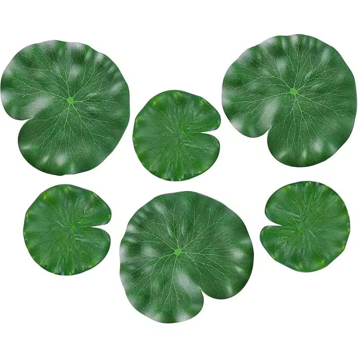6 Unids Lirio Artificial Almohadillas Hojas de Espuma Flotante Loto Hojas Realistas Flotantes de Loto Dejar PARA EL Hogar Jardín Estanques Piscina Paisaje Decoración - 1