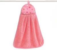 Toalla De Mano Absorbente De Velours Coral Para Baño Y Cocina Paño De Lavado Suave Con Gancho Para Colgar Kit De Suministros De Baño - details 5