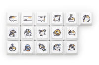 Keycap De Gato Calico Lindo Para Teclado Mecánico De Juego Con Estilo Meme Color Naranja Blanco Negro Subido Por Dye Compatible Con Stems MX - details 2