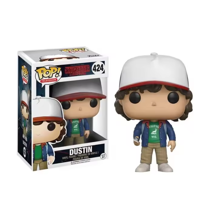 Funko POP! Stranger Things - Serie - 424 Dustin - Figura Coleccionable Oficial - Juguete para Niños y Adultos - Fans - Diversidad de Personajes y Temáticas - 1