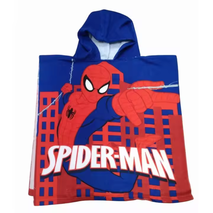 Sun City Poncho de Microfibra Spiderman Marvel para Piscina y Playa 110 X 55 Cm - 1