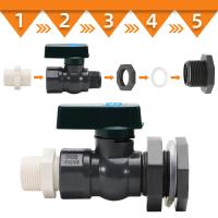 Kit De Divertor De Lluvia Para Barrel De PVC Válvula De Rociador Para Barrel Con Adaptador De Conector De Tubo 3/4 Pulgada Negro - details 1