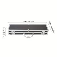Caja De Herramientas Portátil De Aluminio 14.33x3.93x2.16inch Organizador De Utensilios De Metal Caja De Almacenamiento Útil Y Práctica - details 5