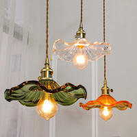 Lámpara Colgante De Vidrio Verde Vintage LED Para Decoración De Hogar Estilo Industrial Loft Luz Colgante Para Dormitorio Y Sala De Estar - details 0