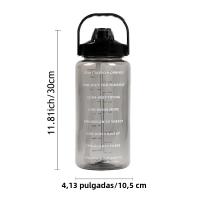 Botella De Agua 2L Con Marcador De Tiempo a Prueba De Fugas Y Antideslizante Para Deporte Y Viajes Con Pegatinas Lindas Material Plástico PC - details 3