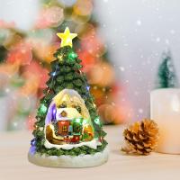 Adorno De Navidad Casa Brillante Con Música Y Tren Escena De Invierno Para Decoración De Hogar Oficina Escritorio Regalo Para Adultos Y Niños - details 2