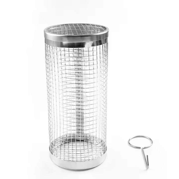 Cesta De Barbacoa Redonda Para Asar Al Aire Libre Recipiente De Barbecue Ecológico Para Viajes Y Camping Accesorio De Cocina - 1