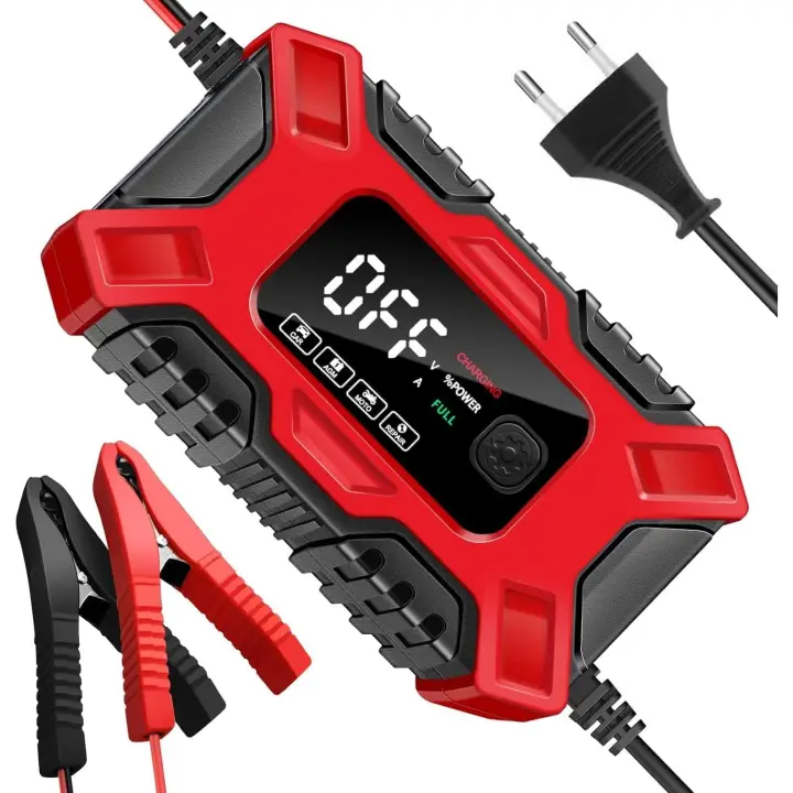 Cargador de Katería de Coche 6A 12V Inteligente, with Función de Mantenimiento, Invierno y Verano y Protección Múltiple para Auto Moto y Cortadoras de Césped - 1
