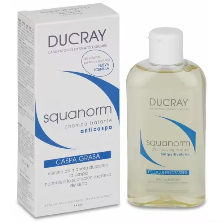 Ducray Squanorm Champú Tratante Anticaspa Caspa Grasa 200Ml - 1