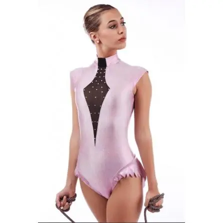 Maillot De Gimnasia Ritmica MR509BR - Sin Mangas - Lycra Brillante - Tul Elastico - Zapatos Baile y Ballet Mujer - 1