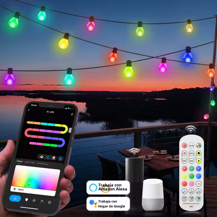 Tuya Smart WIFI G40 Bombilla LED Cadena De Luz USB 15M 25 Luces Decoración De Navidad Para Dormitorio Jardín Al Aire Libre Guirnalda De Farolillos - 1