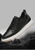 Zapatos De Cuero Para Hombre Con Alturas Aumentadas Suela De 6cm Casual Cómodos Elevador Comodidad Tamaño True Fit - details 1