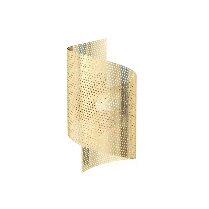 Lámpara de Pared Espiral, Metal, Oro, 17x29x17 cm - 1