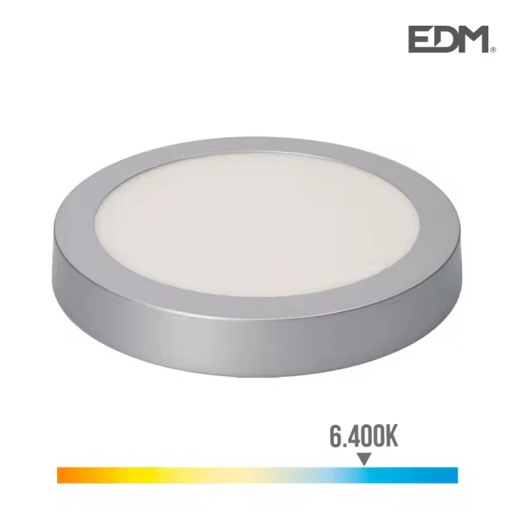 EDP 31596 Downlight Superficie Redondo Led Marco Cromo, 20W Luz 6.400K, 20 W, Normal - 1