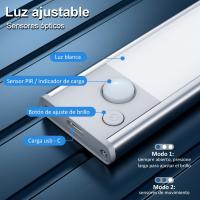 Luz LED Sensor Movimiento Cocina - Armario Luces Pilas Adhesiva Recargable Lampara sin Cables Bajo Mueble Interior Armarios Tira Lamparas Magnetica Pared Barra Light Iluminacion Inalambrica Lights USB - details 1