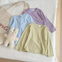 Camiseta De Algodón Para Niños Y Niñas Con Manga Larga En 9 Colores Estilo Casual Solido Base Coat Ropa De Ocio Unisex - details 5