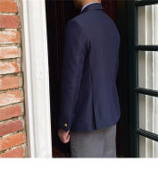 Chaqueta Británica Diaria Para Hombre Chaqueta De Encaje Slim De Color Sólido Moda Casual Doble Botón Tendencia - details 3