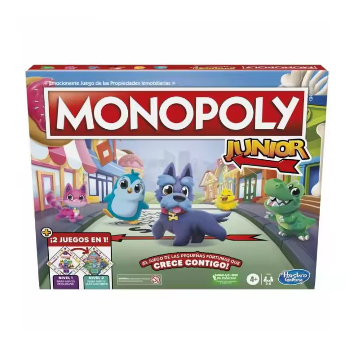 Hasbro Monopoly Junior 2 en 1 para Niños y Niñas de Edad Preescolar - 1