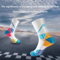 Pareja De Calcetines De Baloncesto Deportivos Absorbentes De Humedad Con Almohadillado Para Hombre Y Mujer Altura De Pierna Media - details 1