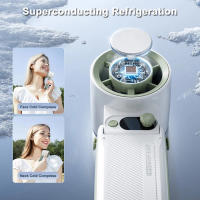 Abanico Portátil Mano 3600mAh Recargable Plegable Con Cuello Para Refrigeración Al Aire Libre Camping Ventilador De Hielo - details 3