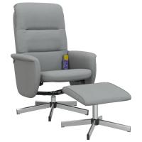 vidaXL Sillón reclinable de masaje con reposapiés tela Gris claro, Gris oscuro, Negro Sillon Dormitorio Sillon Comodos Silla Relax Sillón Sofá - details 1