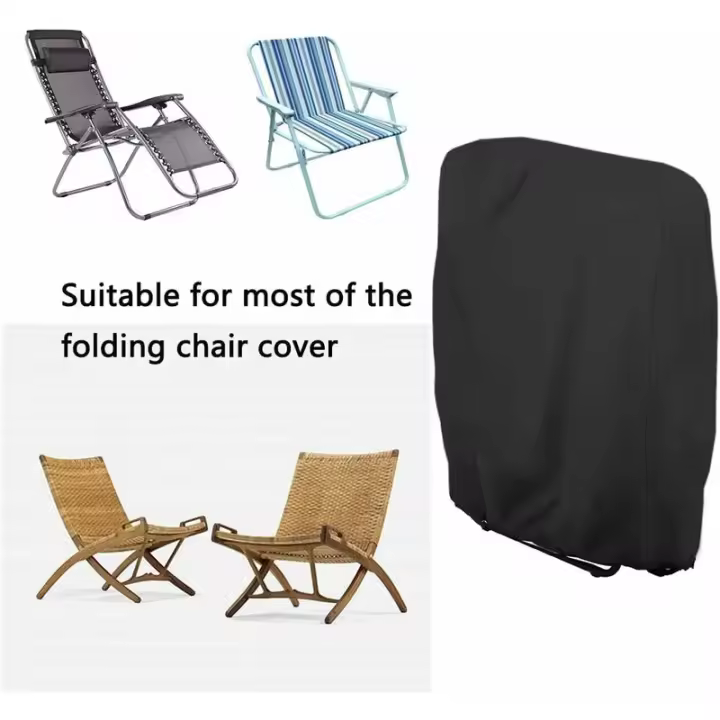 Funda Para Silla Plegable, Protección Contra La Intemperie, Funda Para Muebles De Jardín, Funda Para Sillón Relax Hecha De Tela Oxford Impermeable, A Prueba De Viento Y Uv 210d - 1