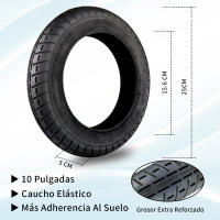 ANSENI Kit Ruedas Wanda 10 Pulgadas Compatible para Xiaomi M365,1S,Pro,Pro2,Neumático 10 pulgadas Reemplazo Patinete Electrico,Camara Aire 10“,Adaptador de Válvula Con Soporte M365/M365Pro - details 1
