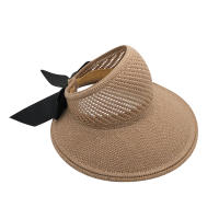 Sombrero De Paja Plegable Ancho Para Mujer Sombrilla De Playa Verano Protección Solar Con Lazo Sombrero De Sol Para Mujer - details 3