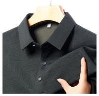 Camisa Polo Larga Con Estampado Hueco Para Hombre Estilo Coreano Moda Negocios T-Shirt De Golf Top De Poliéster Talla M-4XL - details 20