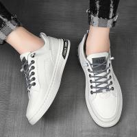 Zapatos Casuales Para Hombre Blancos Transpirables Moda Tenis Andar Conducir Patineta Plataforma Antideslizante Cuero Artificial - details 12