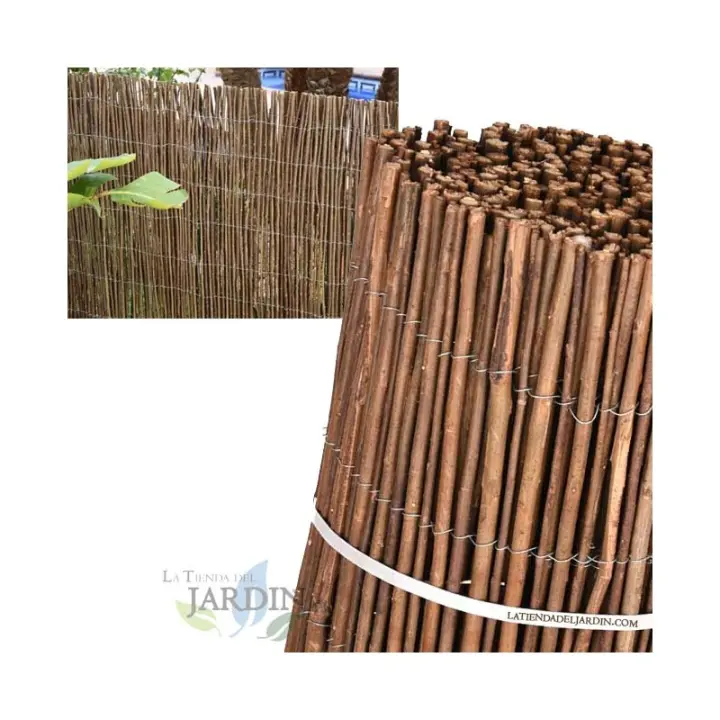 Suinga Estacas de Jardín Decorativas - Valla de Mimbre Natural 1.5 X 5 M - Alta Calidad - 1