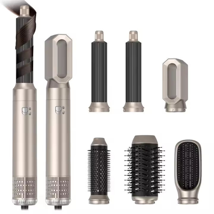 Set de Cabello, peine de Aire Caliente de succión automática, secador de pelo multimtifción, rizador de pelo en uno, plancha de pelo (Plisado) - 1