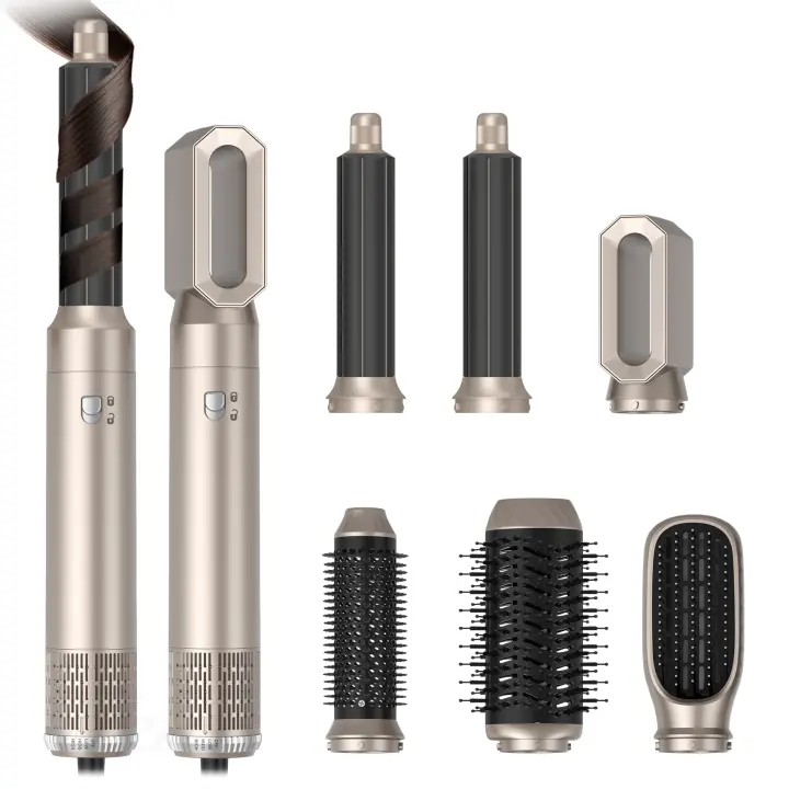Set de Cabello, peine de Aire Caliente de succión automática, secador de pelo multimtifción, rizador de pelo en uno, plancha de pelo (Plisado) - 1
