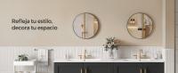 SONGMICS Espejo Redondo, Espejo de Baño para Pared de 61 Cm, Marco de Metal, Fácil Montaje, Espejo de Pared Moderno para Baño, Sala de Estar, Dormitorio, Entrada, Pasillo, Negro Tinta - details 0