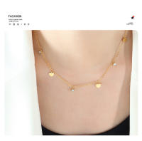 Collar con colgante de moneda y lentejuelas para mujer y niña, cadena, joyería con dijes dorados, trajes de playa, novedad,collares de cadenas delicados para mujer, gargantillas con dijes de corazón, collar de cadena de acero inoxidable apilable simple - details 5