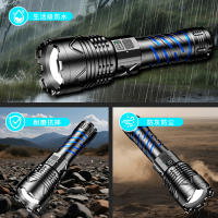 Linterna multifuncional de aleación de aluminio, potente y ligera, para exteriores, con pantalla eléctrica digital, recargable, resistente al agua, con zoom telescópico. - details 1