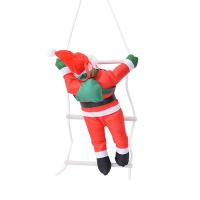 Decoración De Navidad: Santa Claus Subiendo Por Una Cuerda De Ladder Adorno De Árbol De Navidad Inflable Muñeco De Exterior - details 5