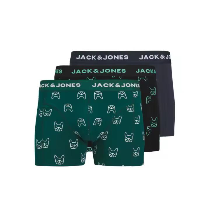 JACK&JONES 12280196 JACDENIM DOG TRUNKS 3 PACK JNR Niño Boxer Slip Underwear estampados 29559 - 1