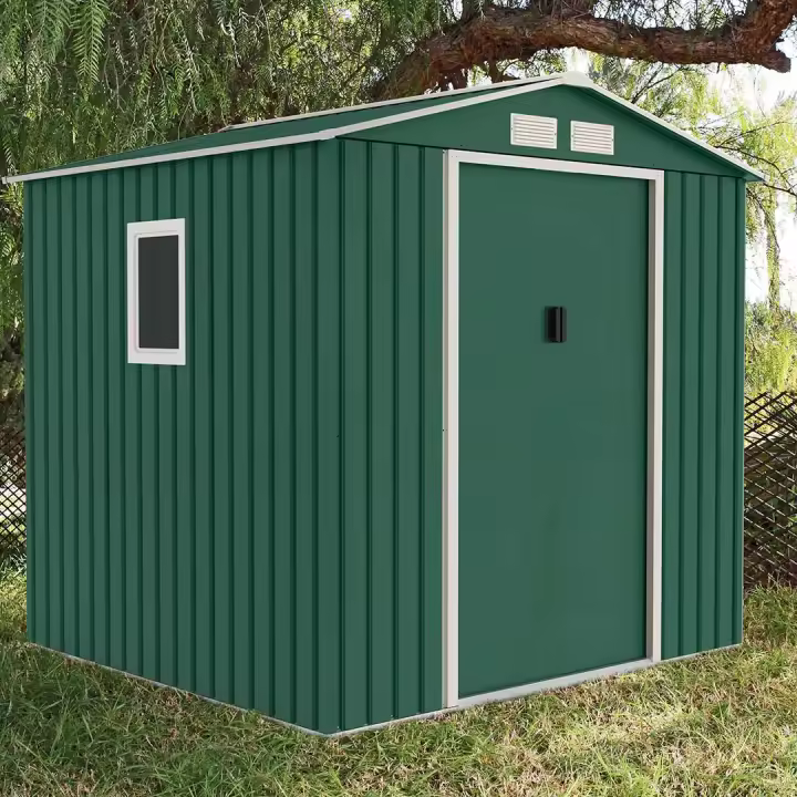 CASETA METALICA MENORCA VERDE HIGH DOOR 2.13X2.05X1.91 M NORTENE - 1