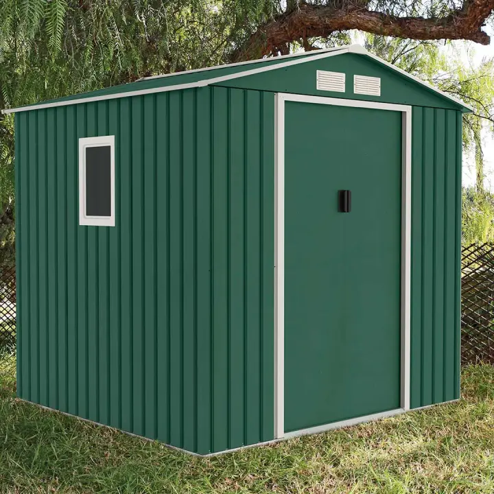 CASETA METALICA MENORCA VERDE HIGH DOOR 2.13X2.05X1.91 M NORTENE - 1
